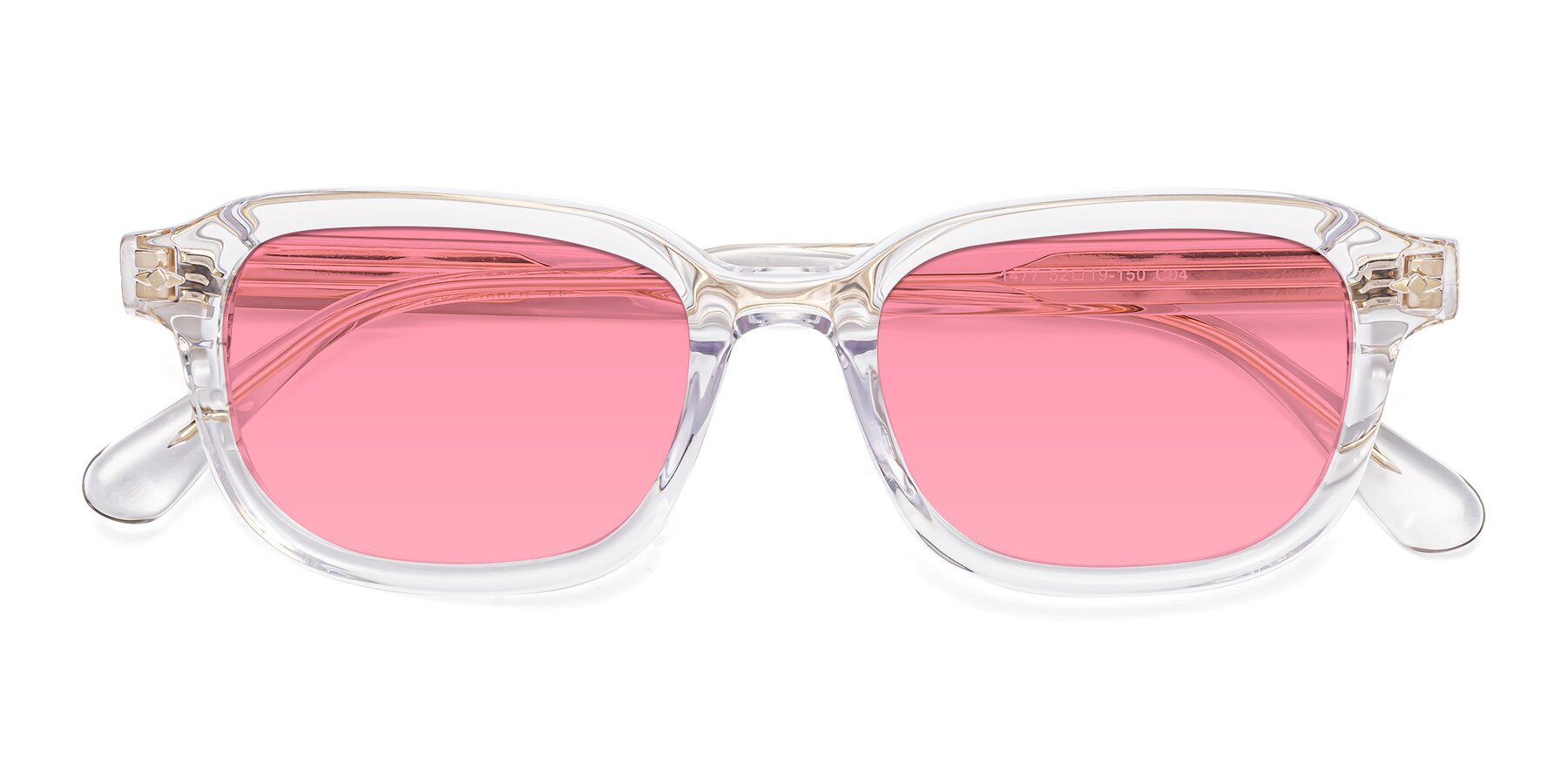Folded Front of 1477 in Clear with Pink Tinted Lenses