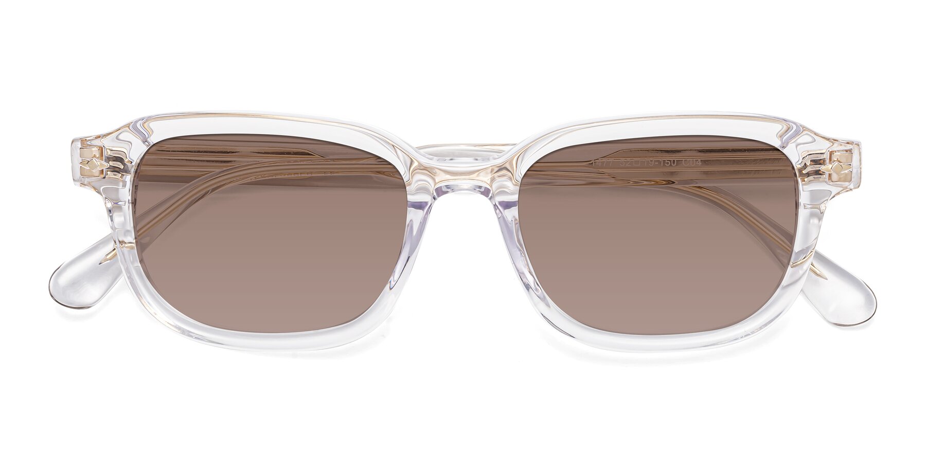 Folded Front of 1477 in Clear with Medium Brown Tinted Lenses