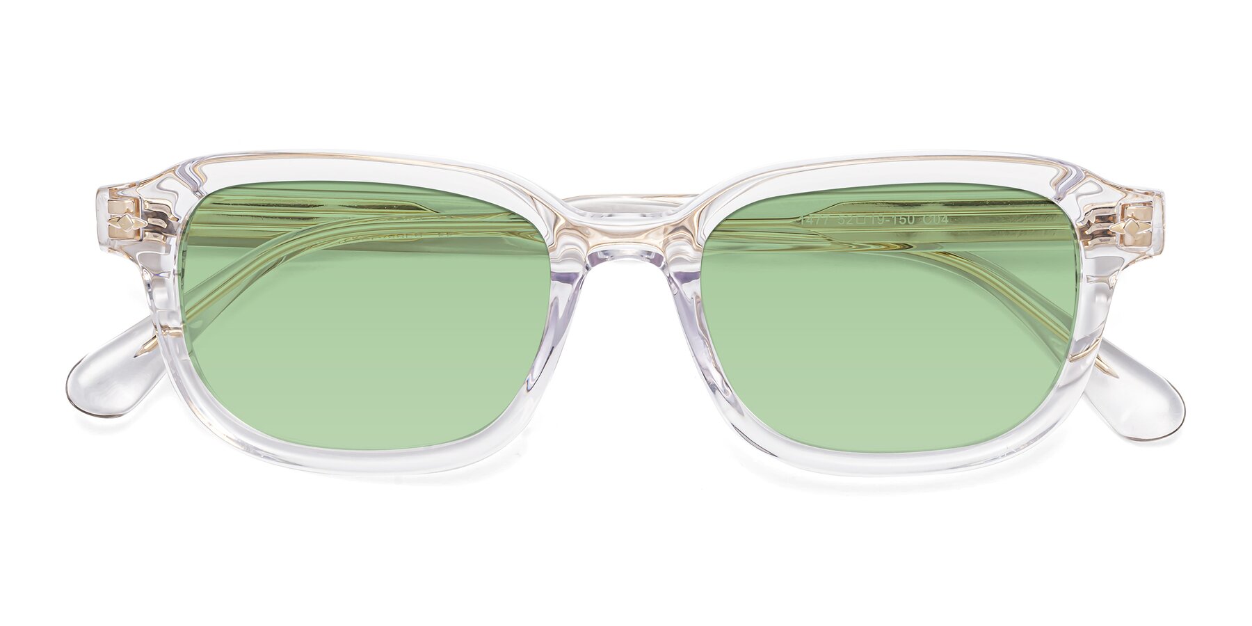Folded Front of 1477 in Clear with Medium Green Tinted Lenses