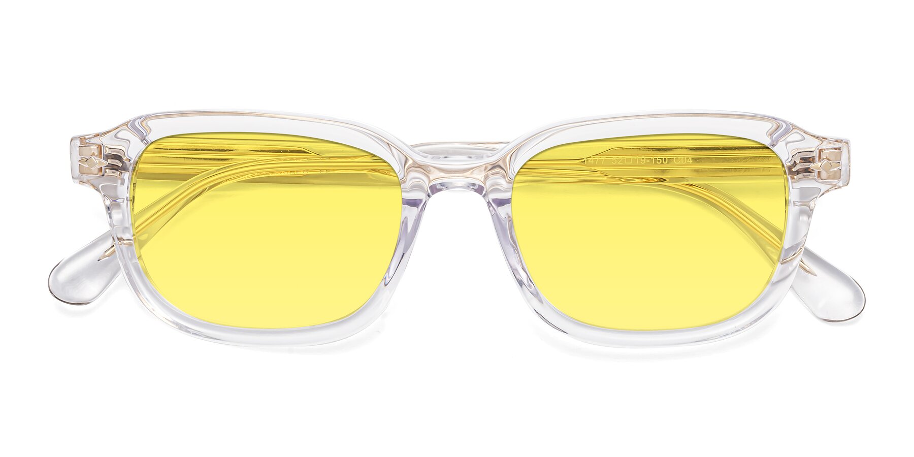 Folded Front of 1477 in Clear with Medium Yellow Tinted Lenses