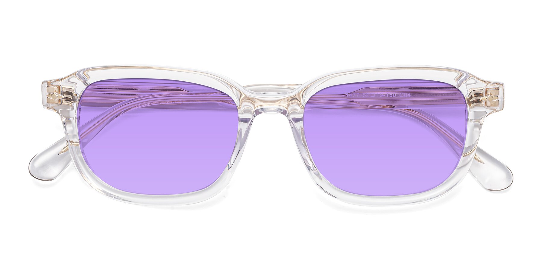 Folded Front of 1477 in Clear with Medium Purple Tinted Lenses
