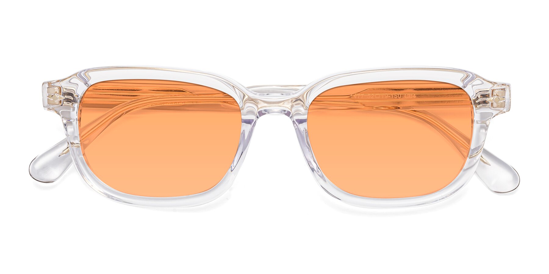 Folded Front of 1477 in Clear with Medium Orange Tinted Lenses