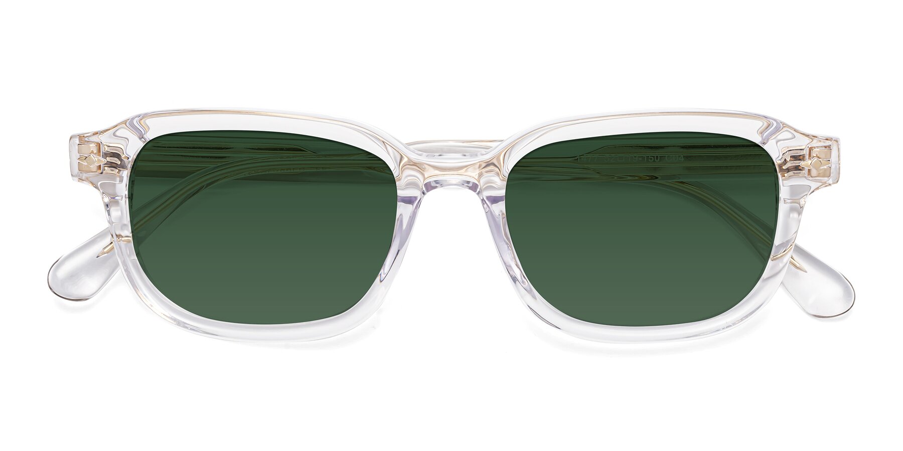 Folded Front of 1477 in Clear with Green Tinted Lenses