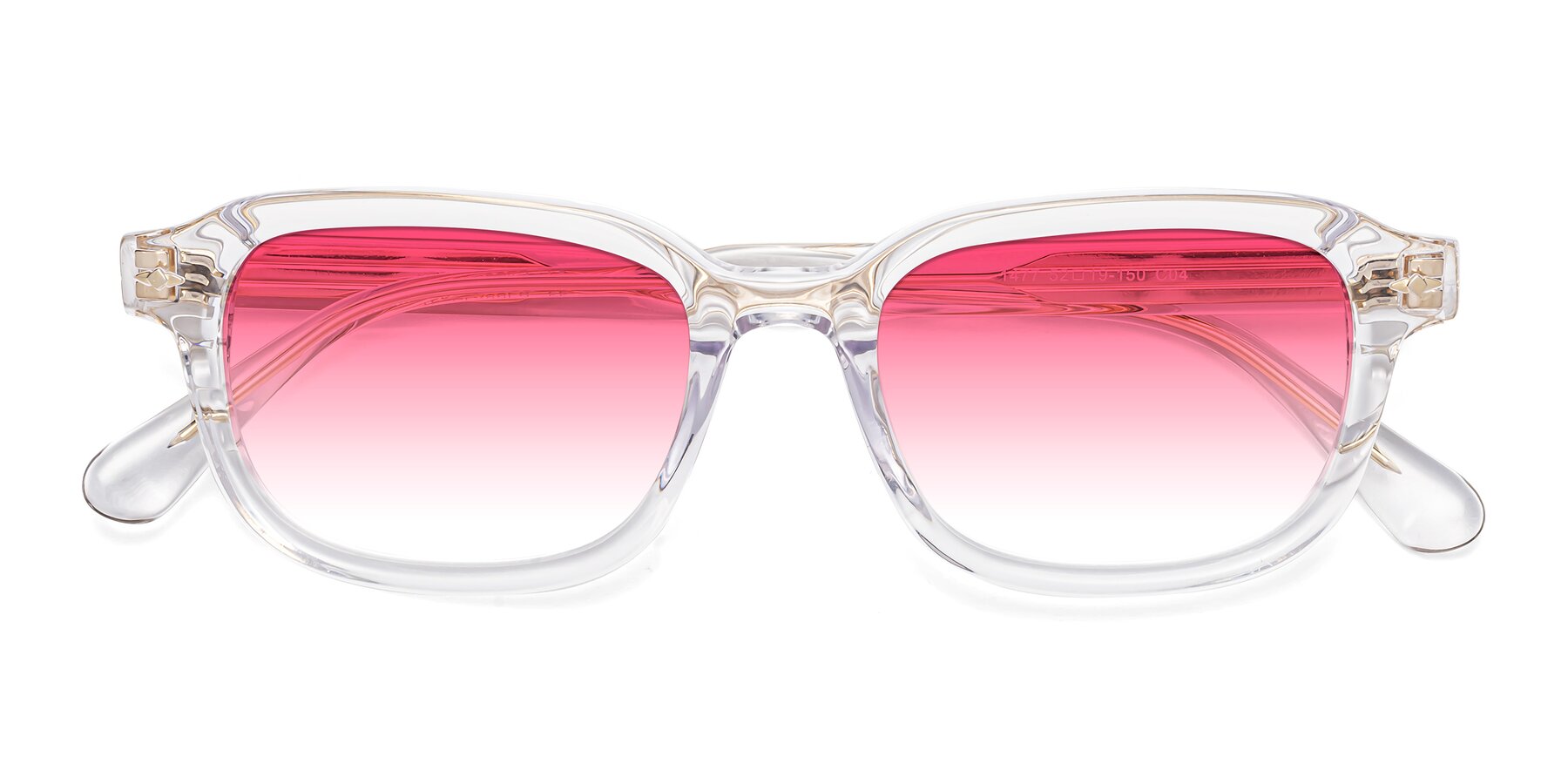 Folded Front of 1477 in Clear with Pink Gradient Lenses