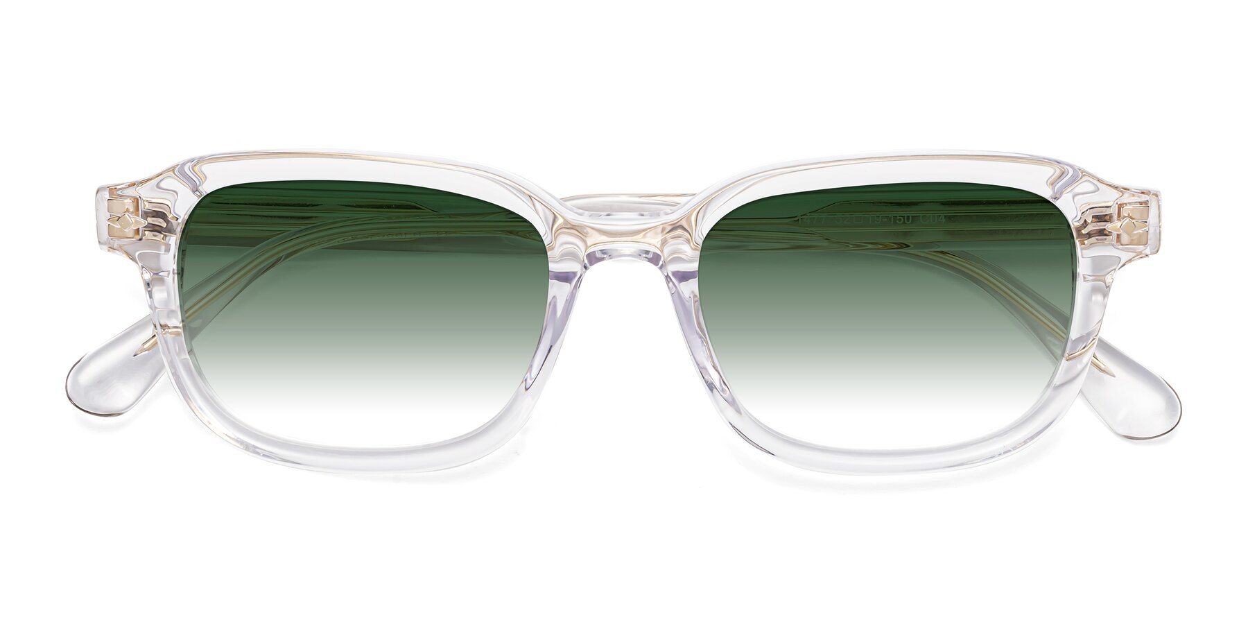 Folded Front of 1477 in Clear with Green Gradient Lenses