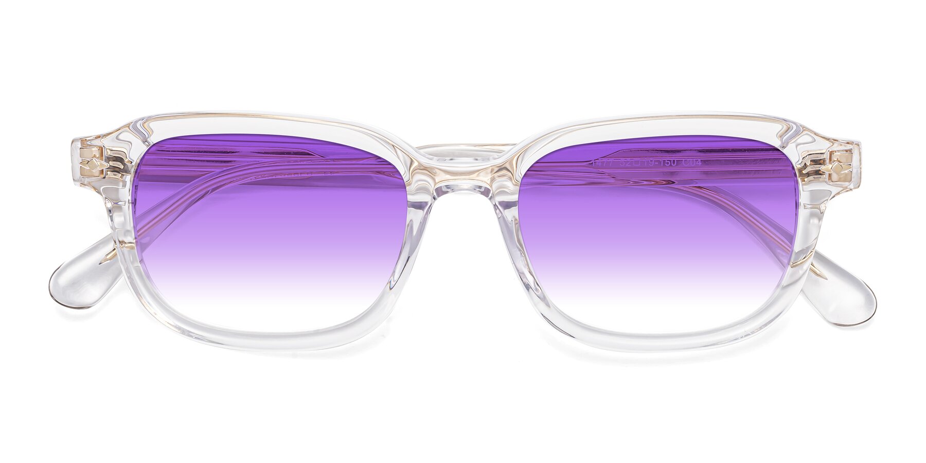 Folded Front of 1477 in Clear with Purple Gradient Lenses