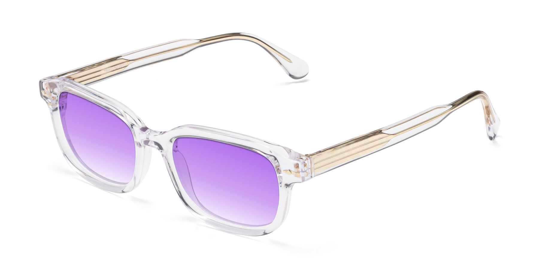 Angle of 1477 in Clear with Purple Gradient Lenses