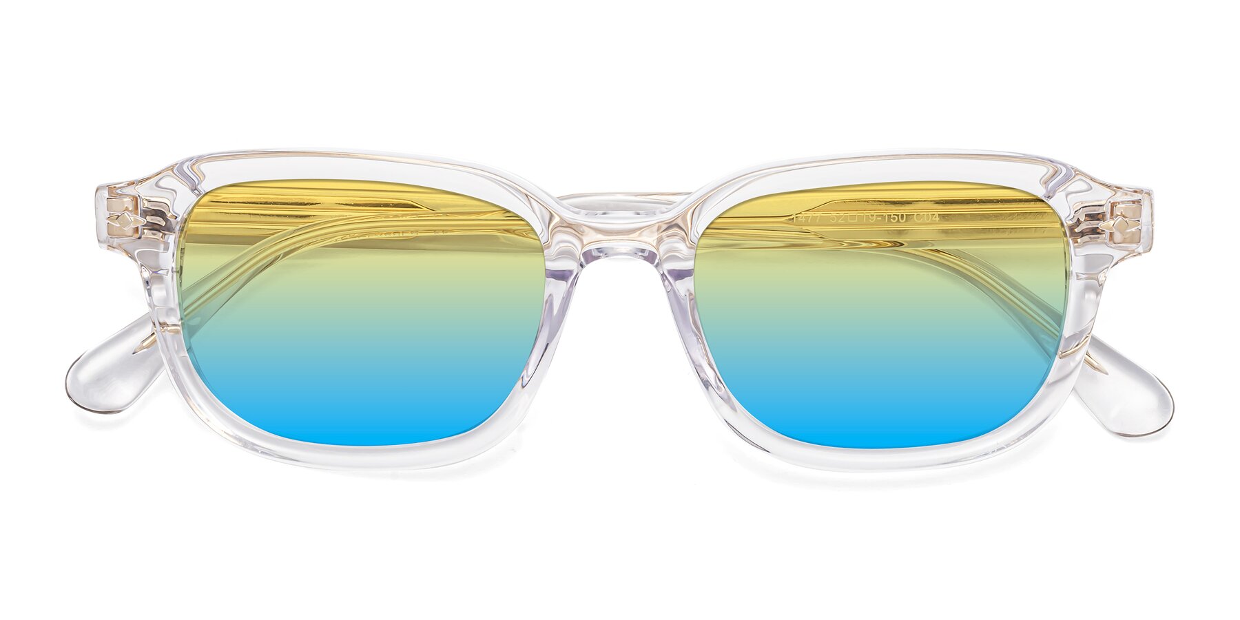 Folded Front of 1477 in Clear with Yellow / Blue Gradient Lenses