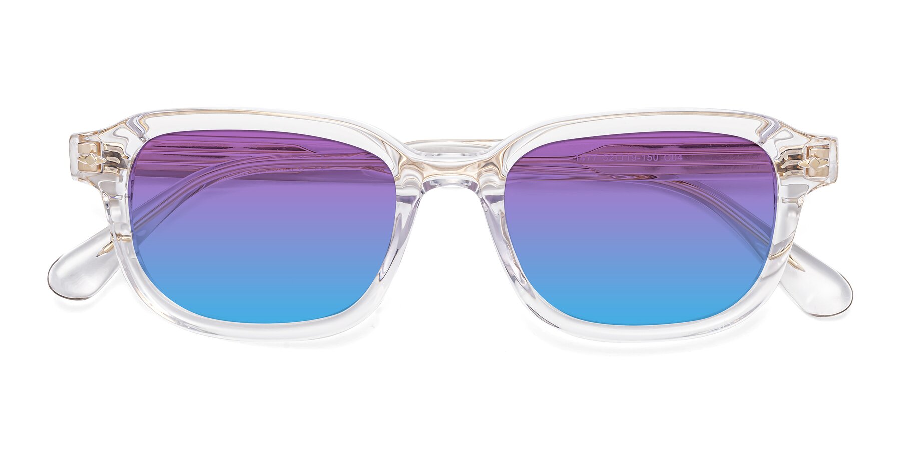 Folded Front of 1477 in Clear with Purple / Blue Gradient Lenses