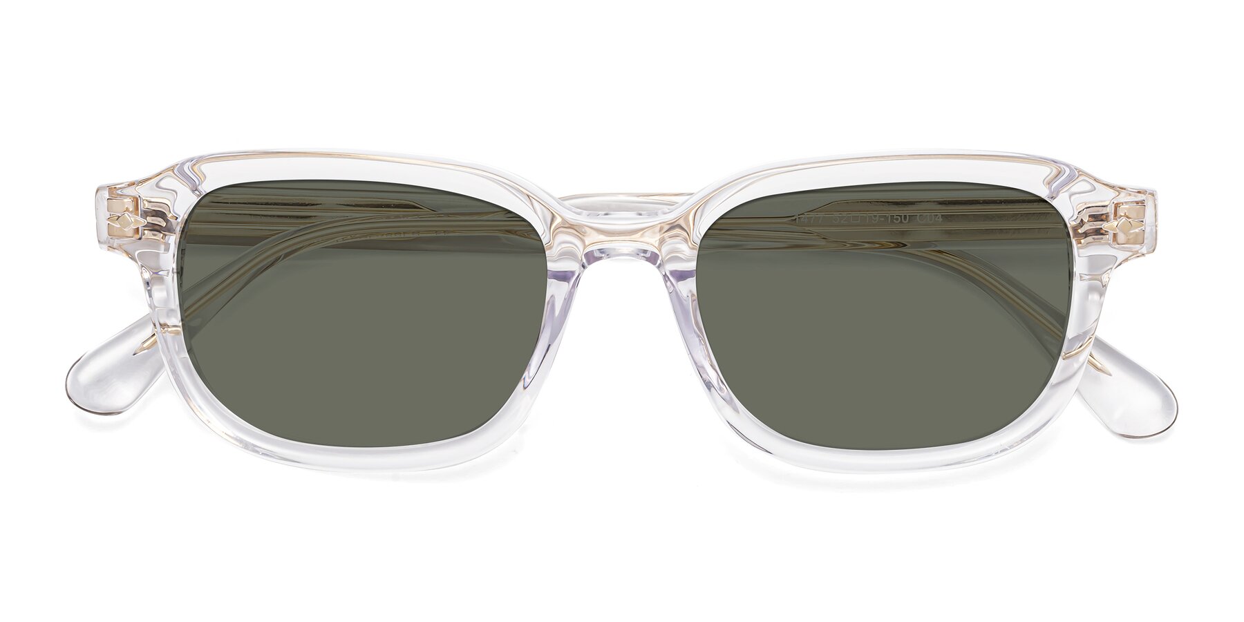 Folded Front of 1477 in Clear with Gray Polarized Lenses
