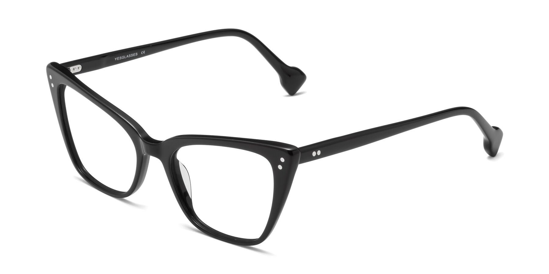 Angle of 1491 in Black with Clear Blue Light Blocking Lenses