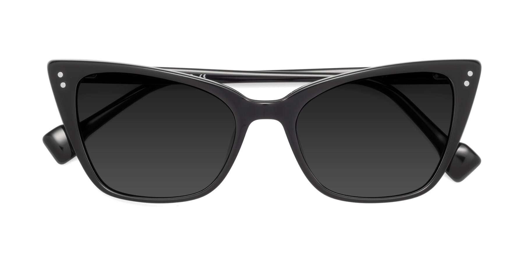 Folded Front of 1491 in Black with Gray Polarized TAC Lenses