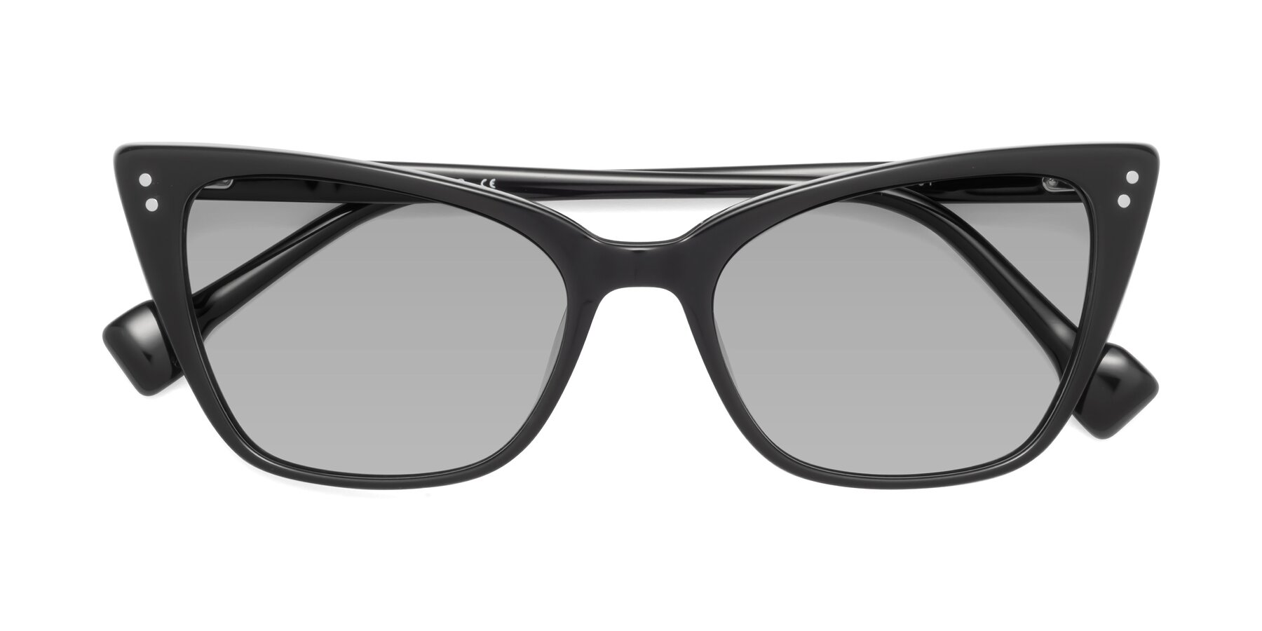 Folded Front of 1491 in Black with Light Gray Tinted Lenses