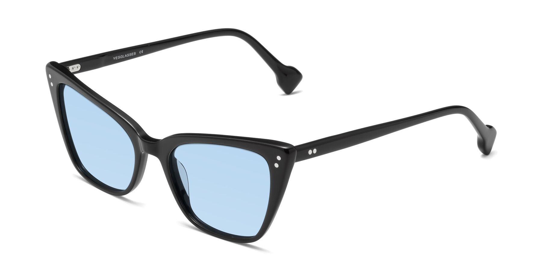 Angle of 1491 in Black with Light Blue Tinted Lenses
