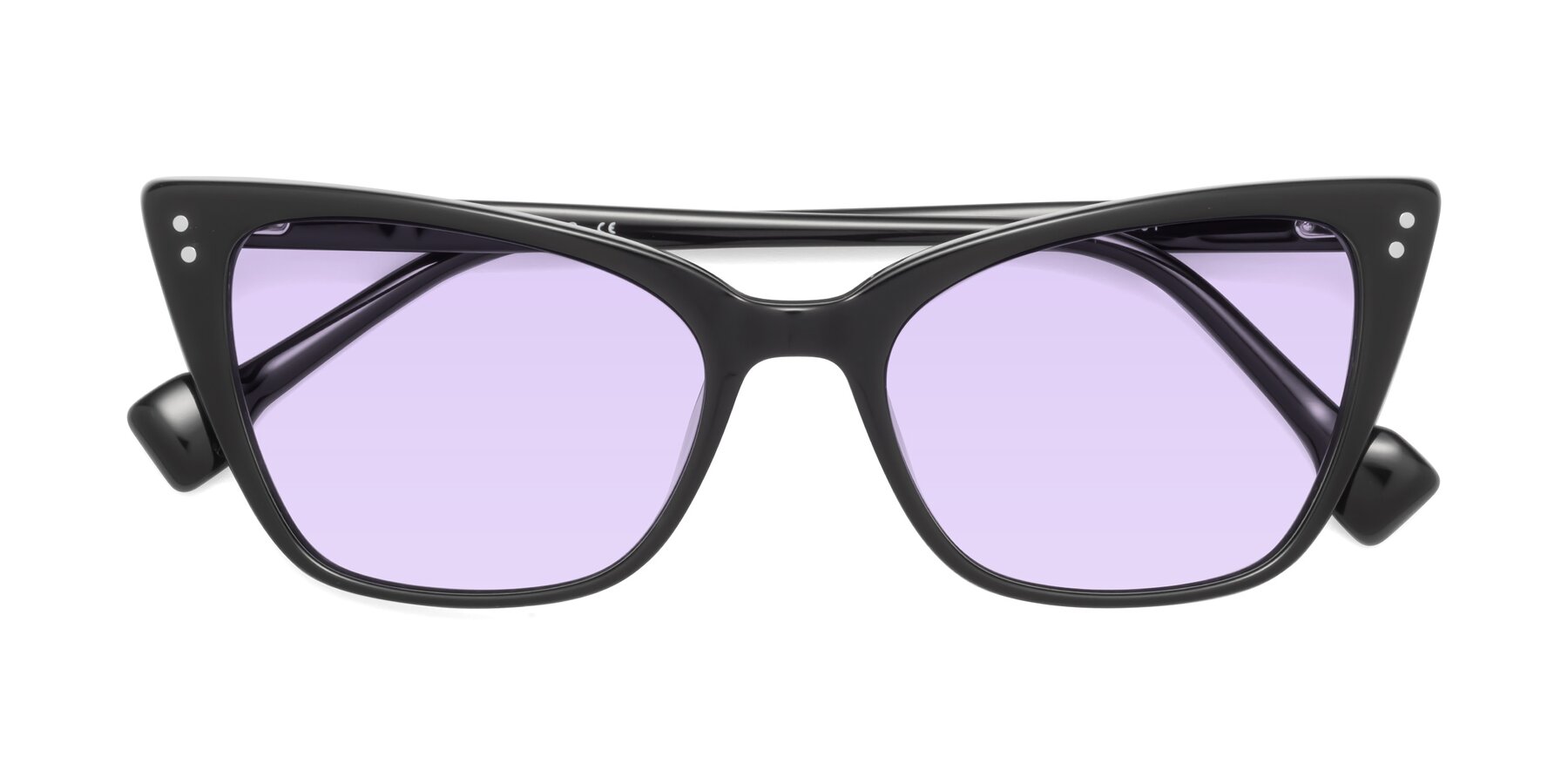 Folded Front of 1491 in Black with Light Purple Tinted Lenses
