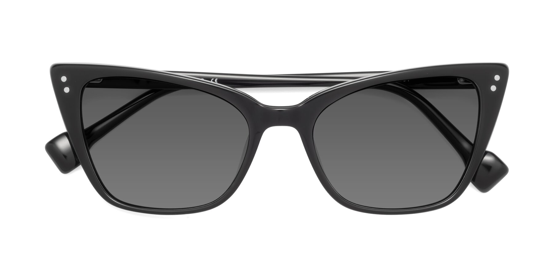 Folded Front of 1491 in Black with Medium Gray Tinted Lenses