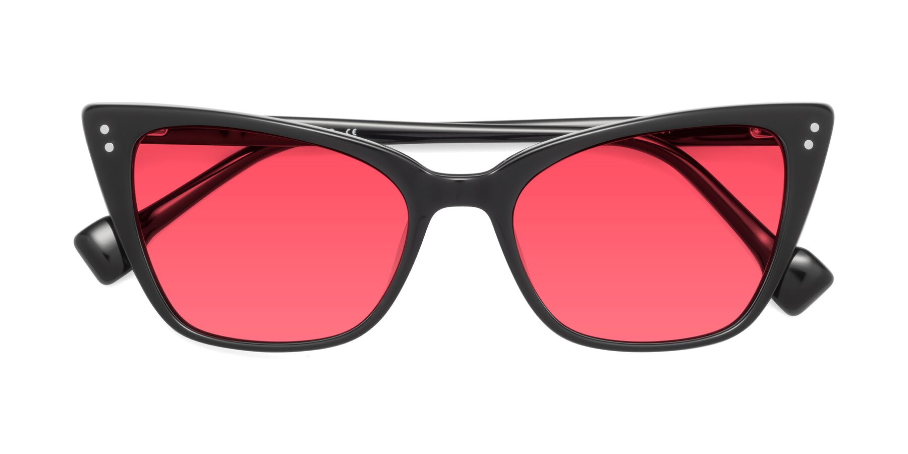 Folded Front of 1491 in Black with Red Tinted Lenses