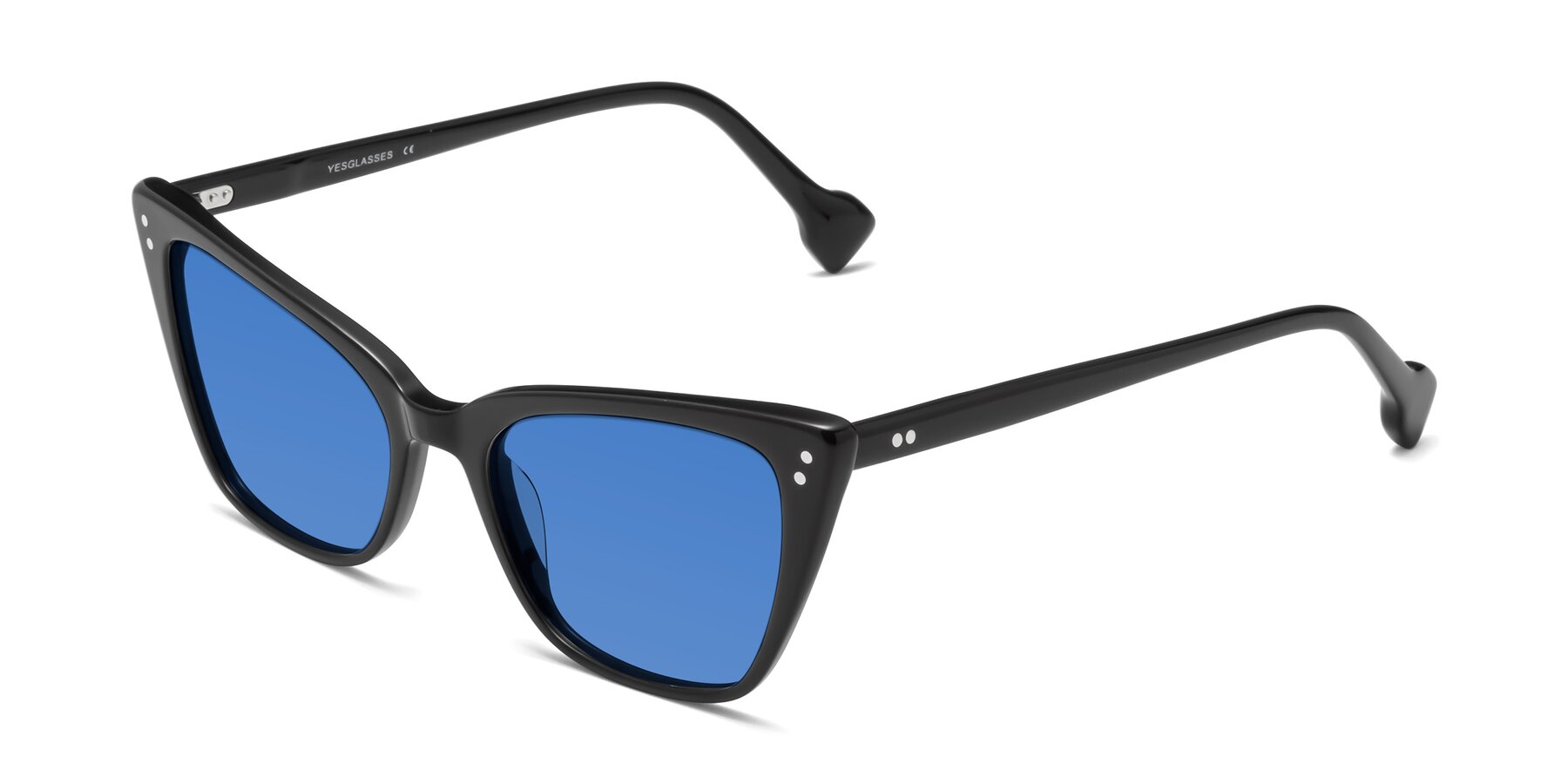 Angle of 1491 in Black with Blue Tinted Lenses