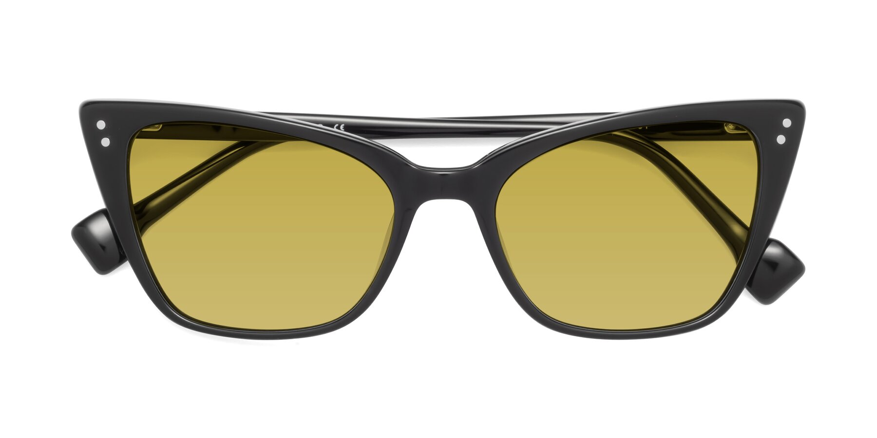 Folded Front of 1491 in Black with Champagne Tinted Lenses