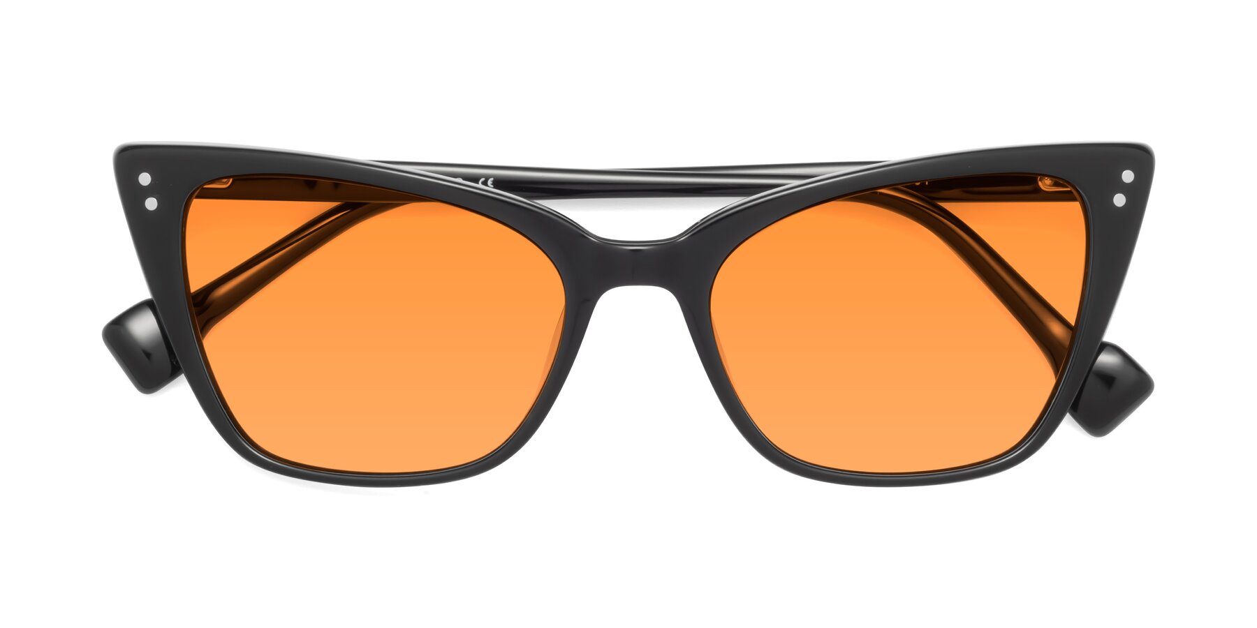 Folded Front of 1491 in Black with Orange Tinted Lenses