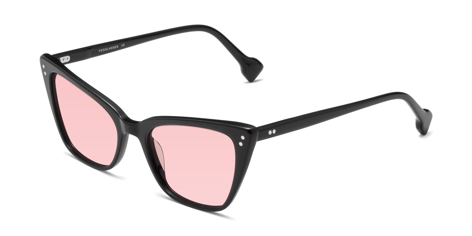 Angle of 1491 in Black with Light Garnet Tinted Lenses