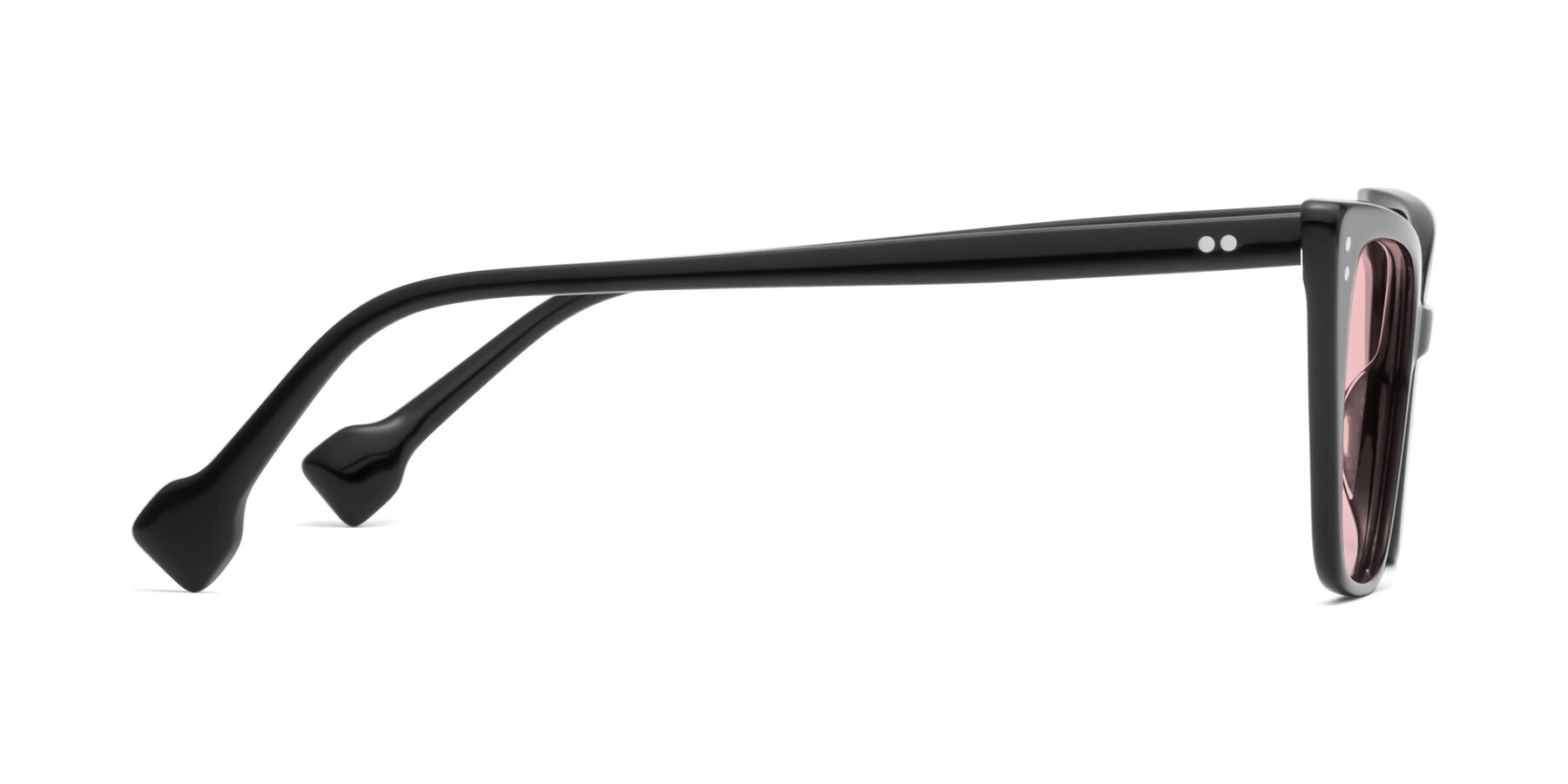 Side of 1491 in Black with Light Garnet Tinted Lenses