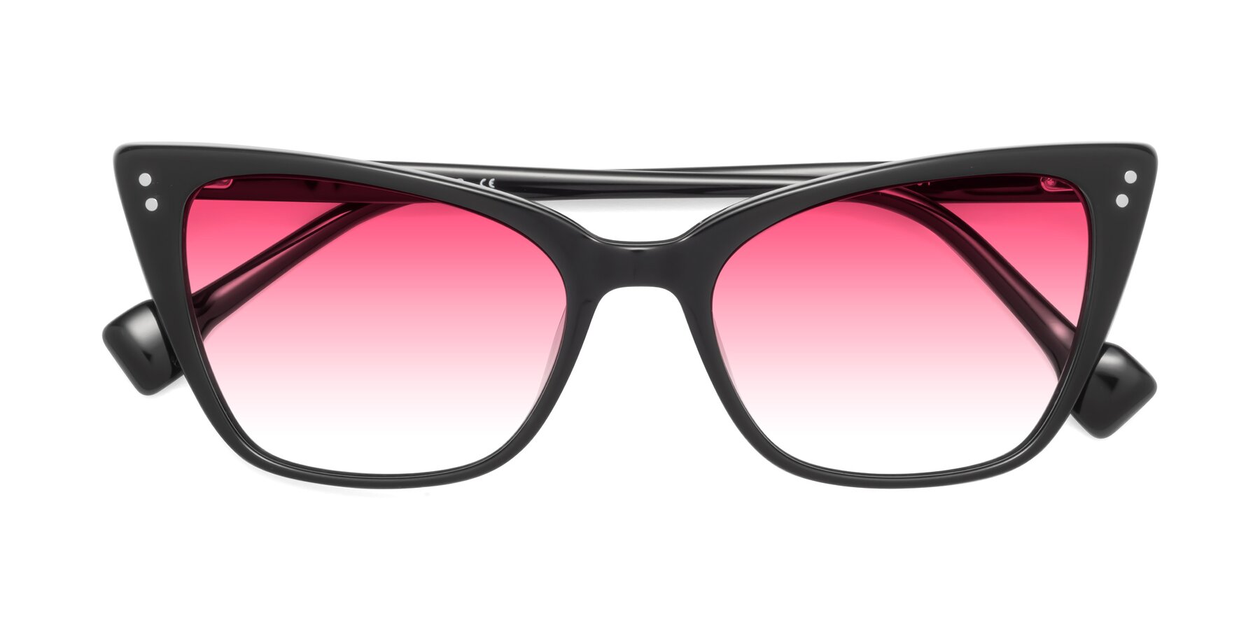Folded Front of 1491 in Black with Pink Gradient Lenses