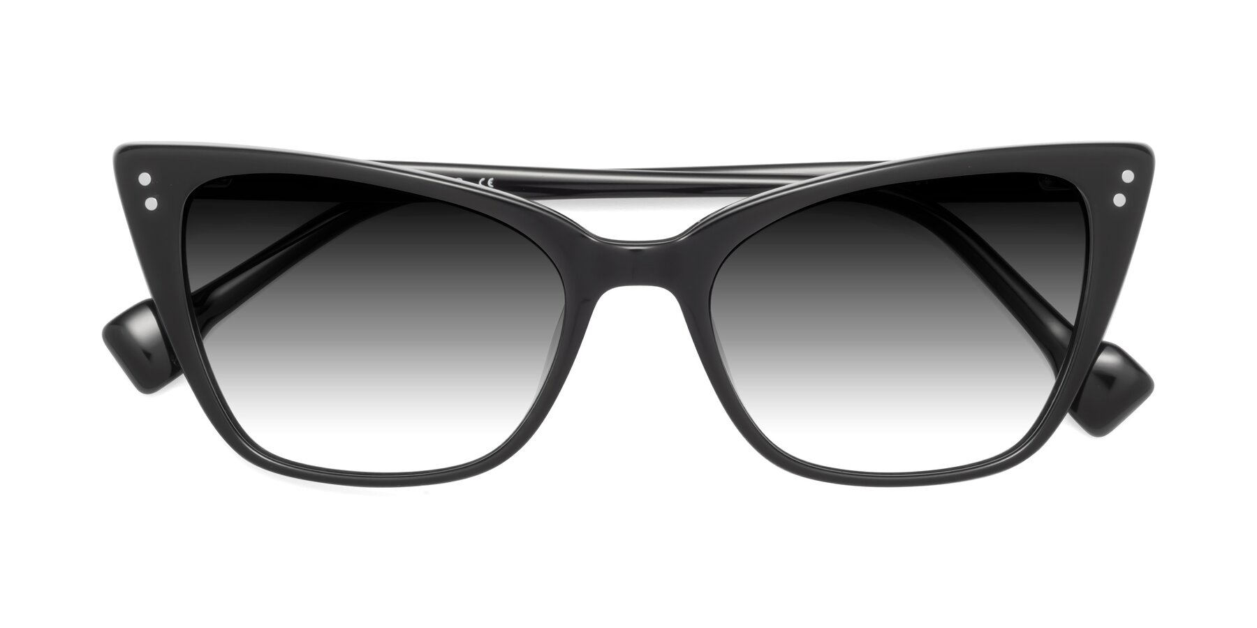 Folded Front of 1491 in Black with Gray Gradient Lenses