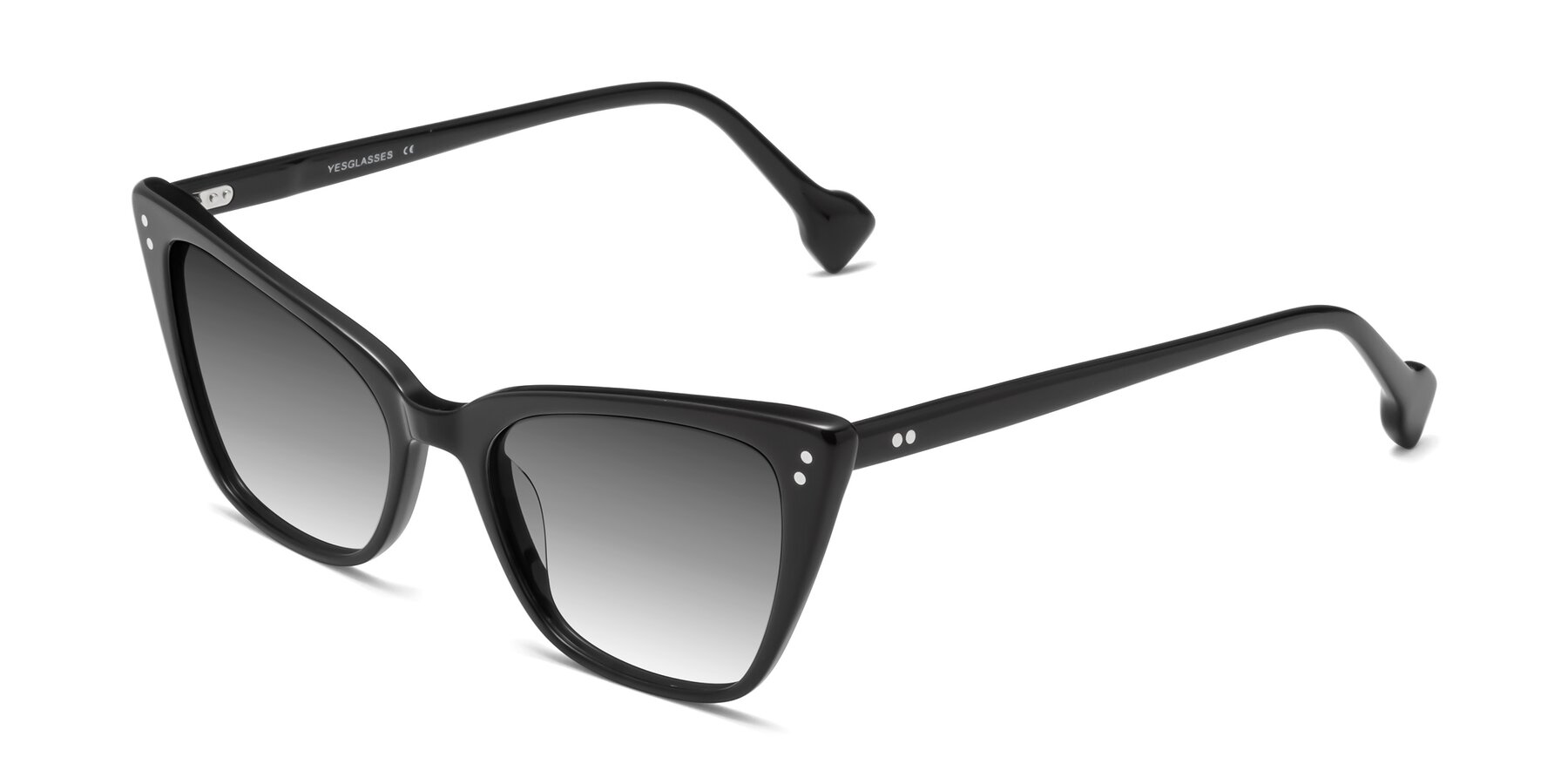 Angle of 1491 in Black with Gray Gradient Lenses