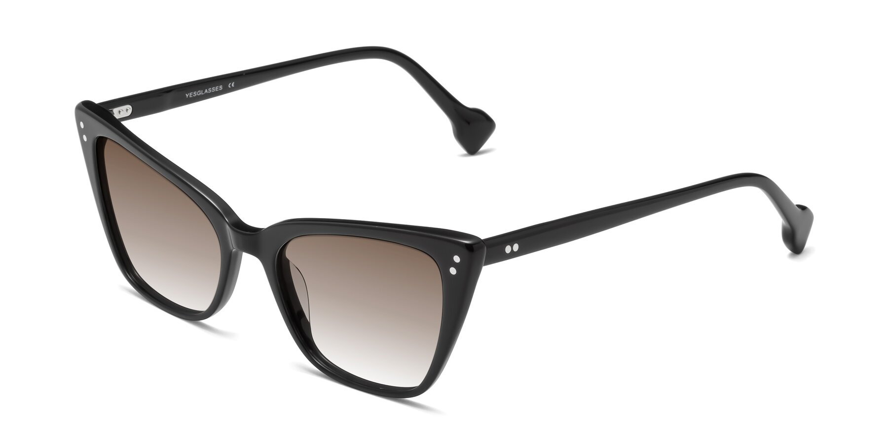 Angle of 1491 in Black with Brown Gradient Lenses