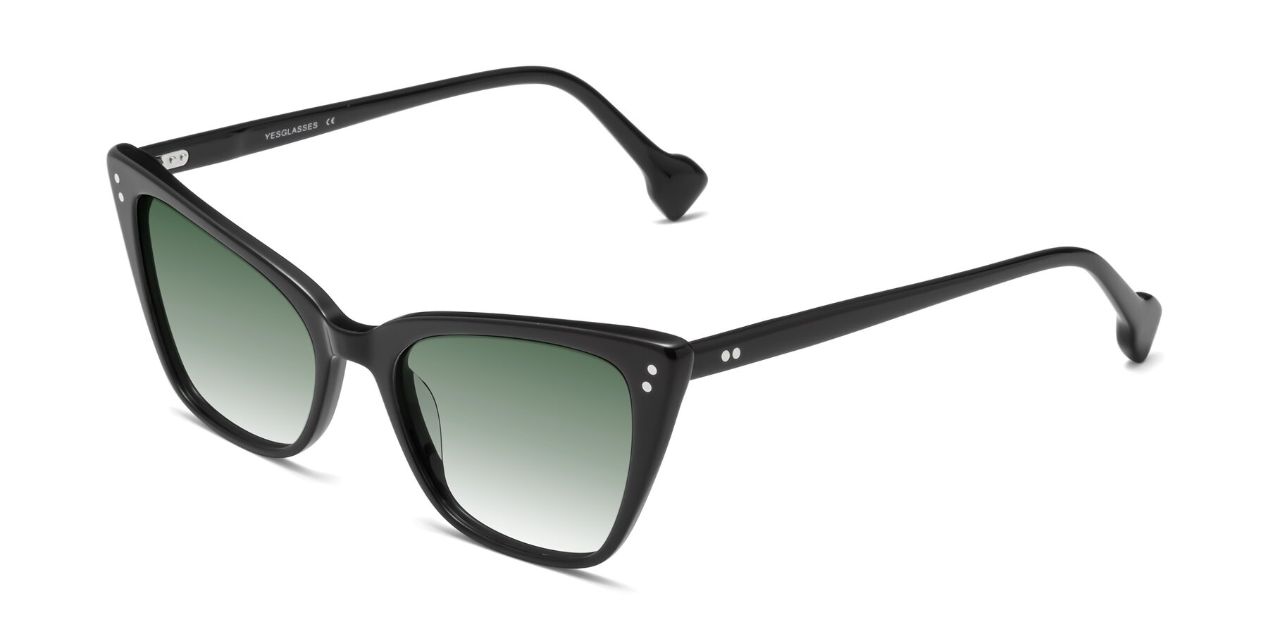 Angle of 1491 in Black with Green Gradient Lenses