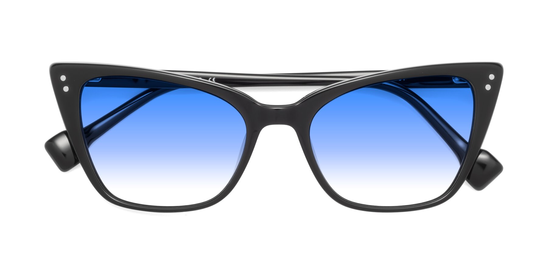 Folded Front of 1491 in Black with Blue Gradient Lenses