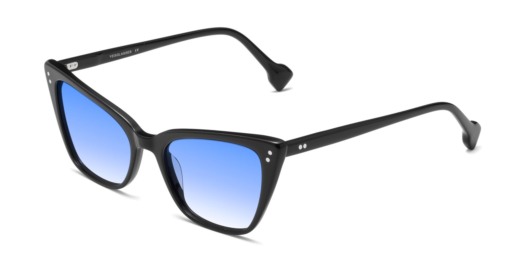 Angle of 1491 in Black with Blue Gradient Lenses