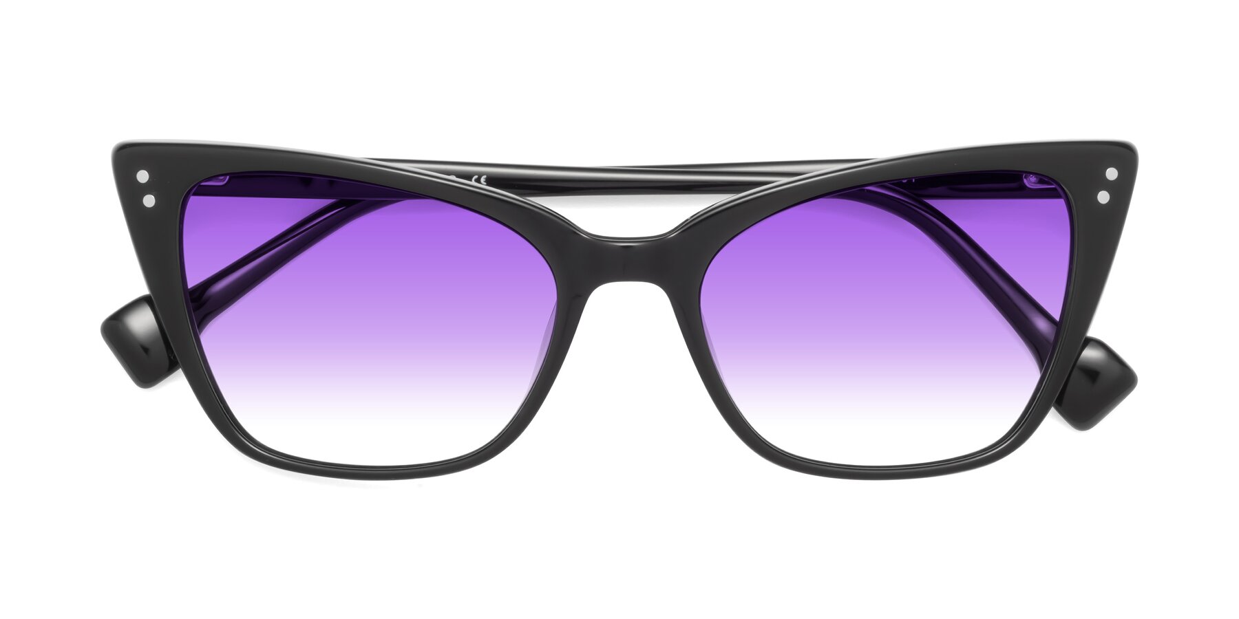 Folded Front of 1491 in Black with Purple Gradient Lenses