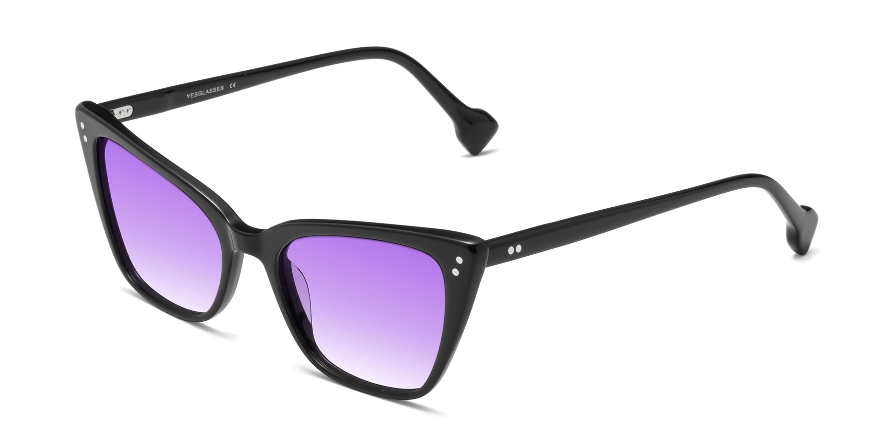 Angle of 1491 in Black with Purple Gradient Lenses