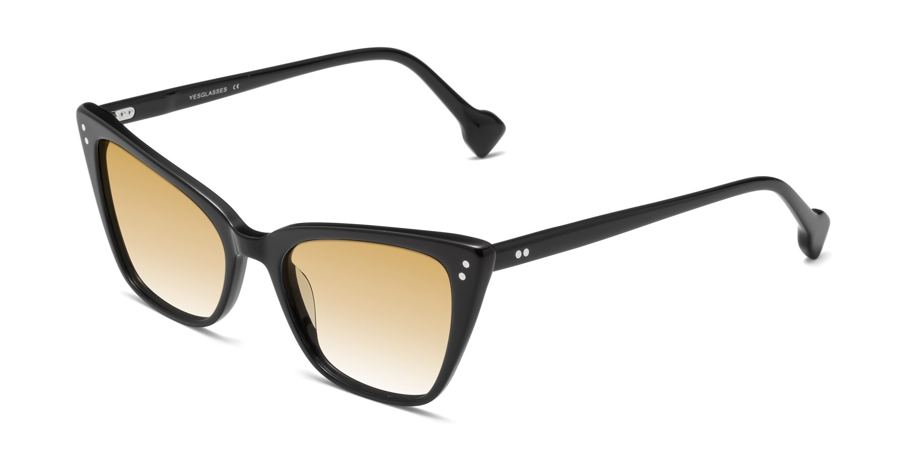 Angle of 1491 in Black with Champagne Gradient Lenses