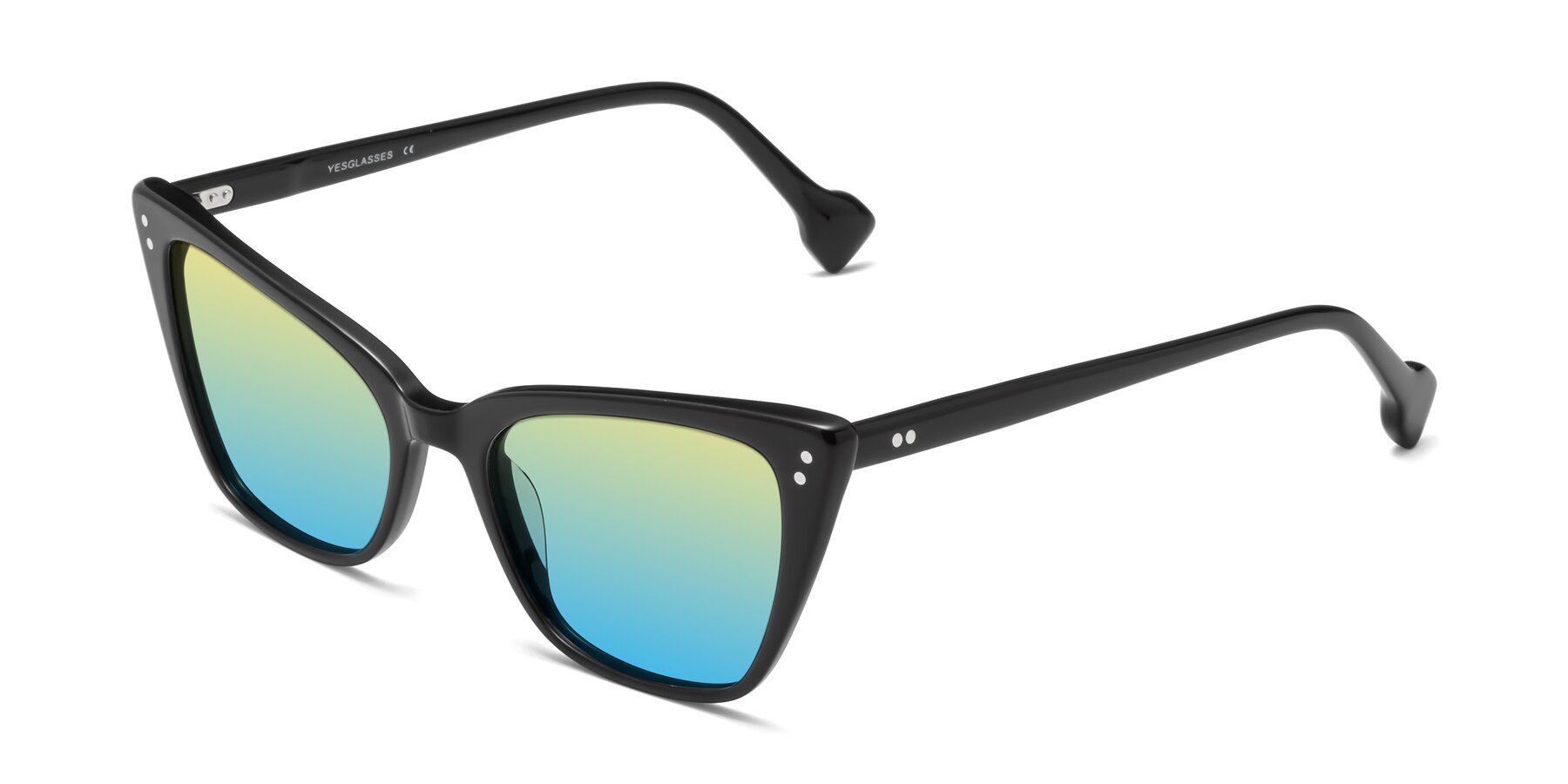 Angle of 1491 in Black with Yellow / Blue Gradient Lenses