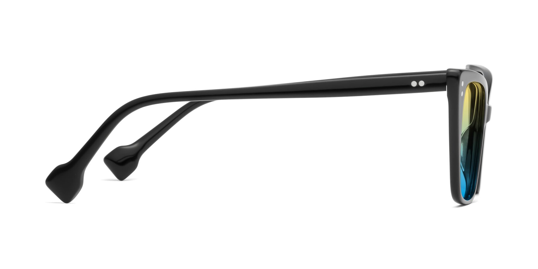 Side of 1491 in Black with Yellow / Blue Gradient Lenses