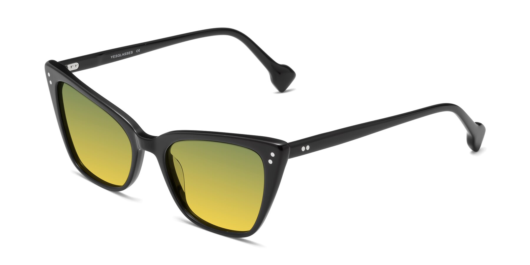 Angle of 1491 in Black with Green / Yellow Gradient Lenses