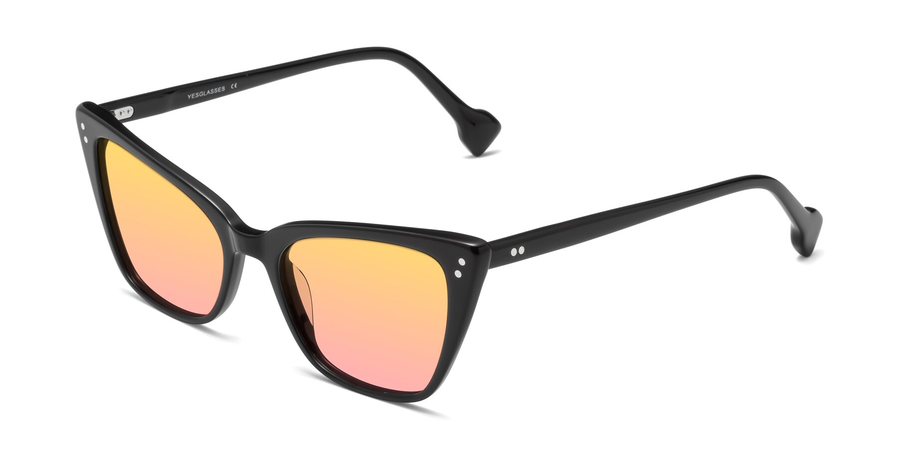 Angle of 1491 in Black with Yellow / Pink Gradient Lenses