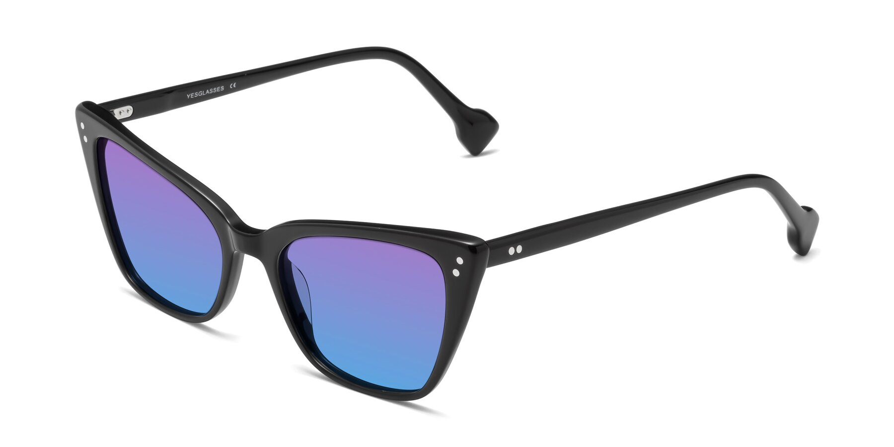 Angle of 1491 in Black with Purple / Blue Gradient Lenses