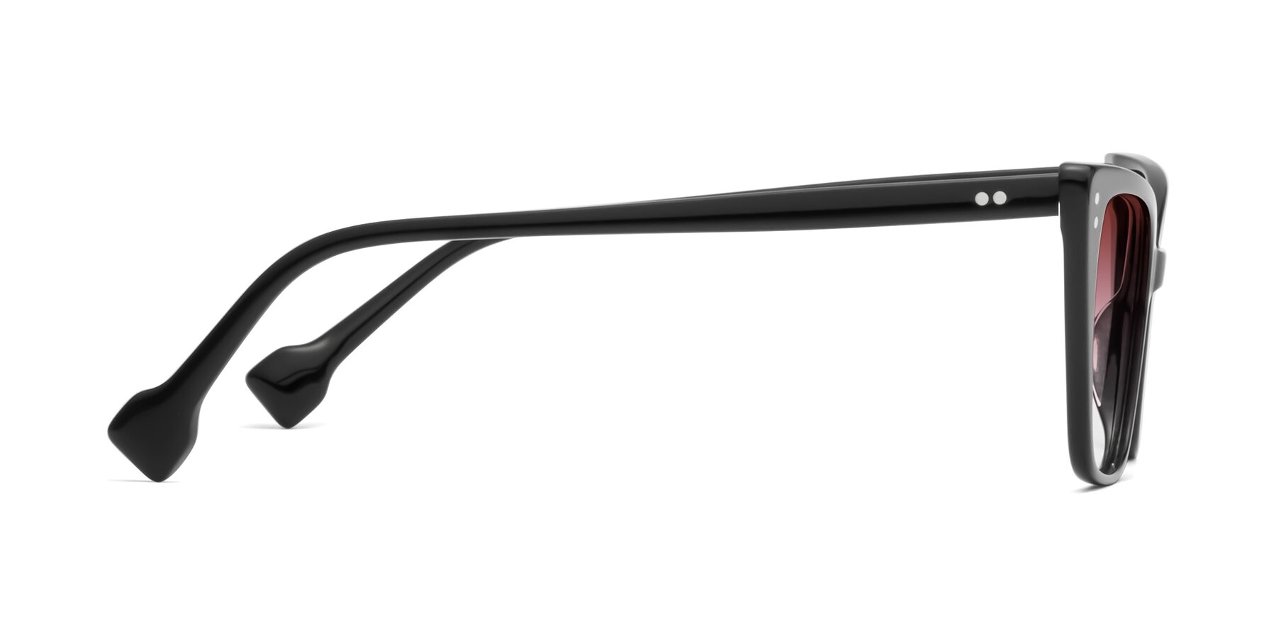 Side of 1491 in Black with Garnet Gradient Lenses