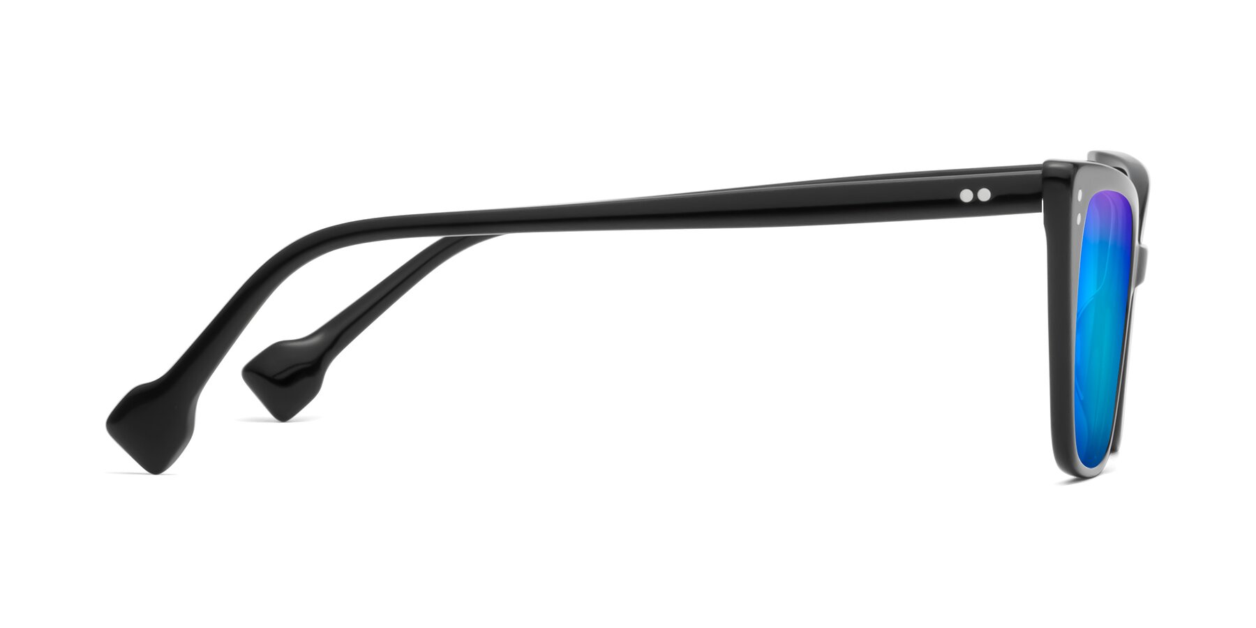 Side of 1491 in Black with Blue Mirrored Lenses