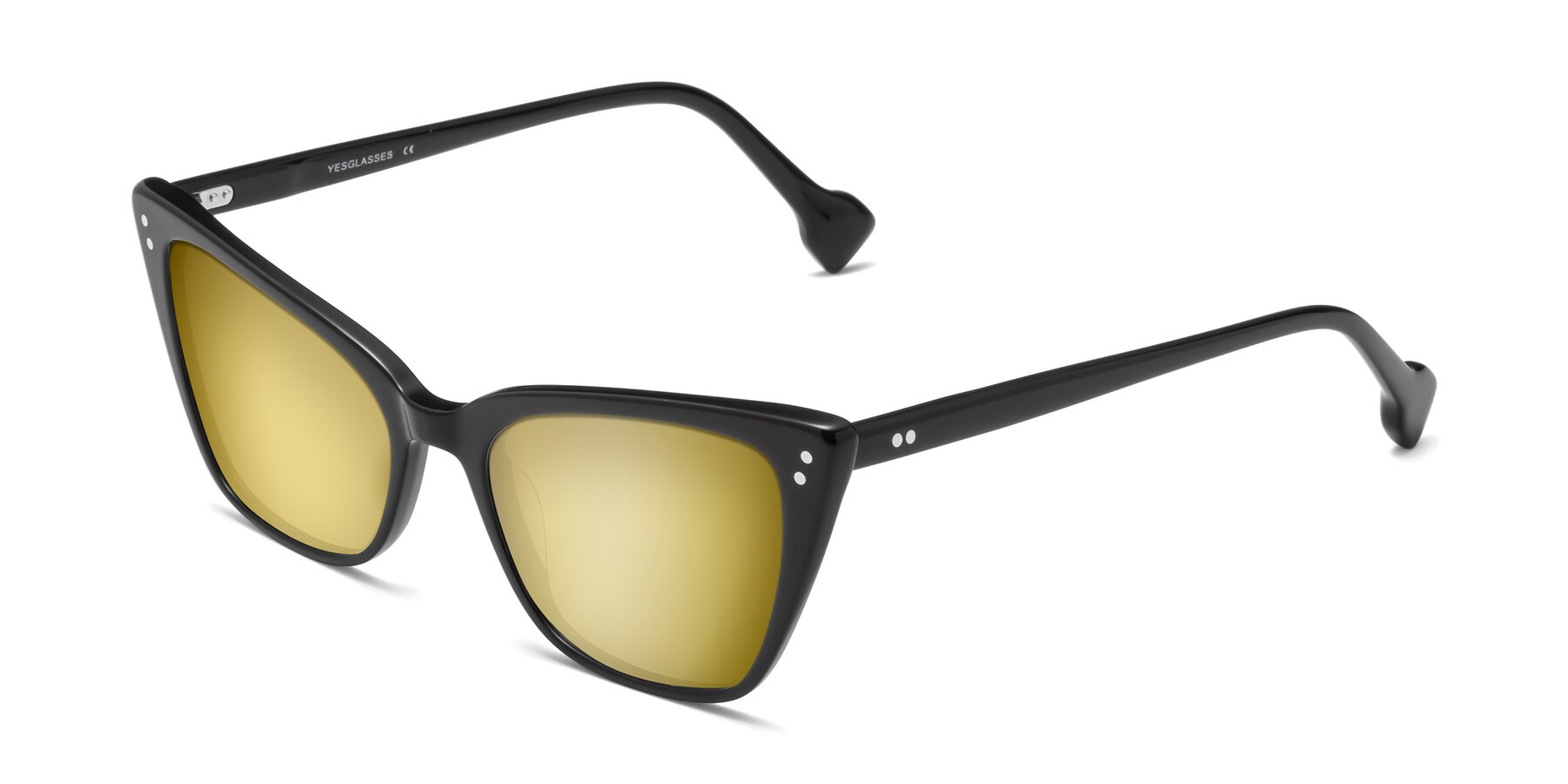 Angle of 1491 in Black with Gold Mirrored Lenses