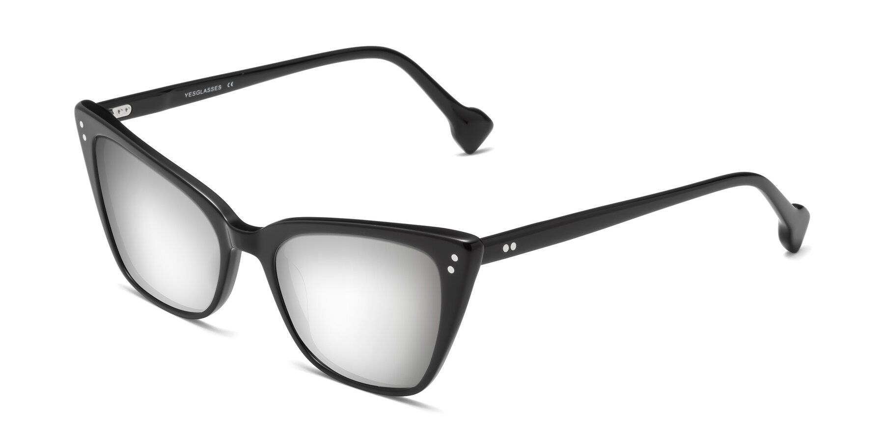 Angle of 1491 in Black with Silver Mirrored Lenses