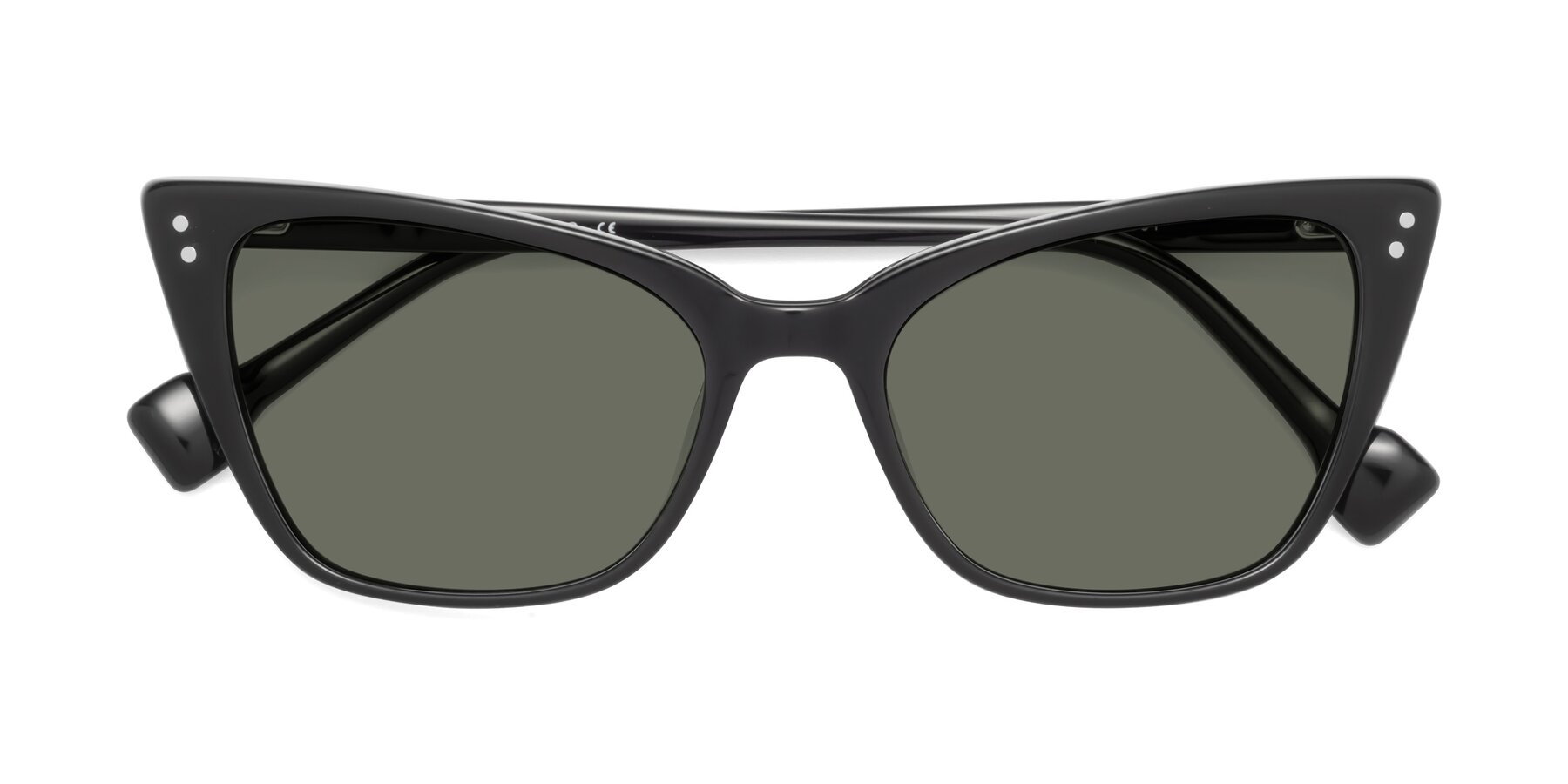 Folded Front of 1491 in Black with Gray Polarized Lenses