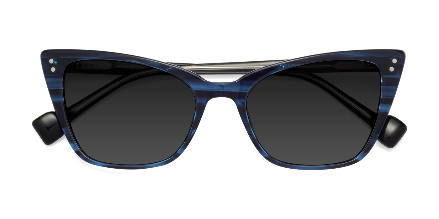 1491 - Stripe Blue Polarized Sunglasses