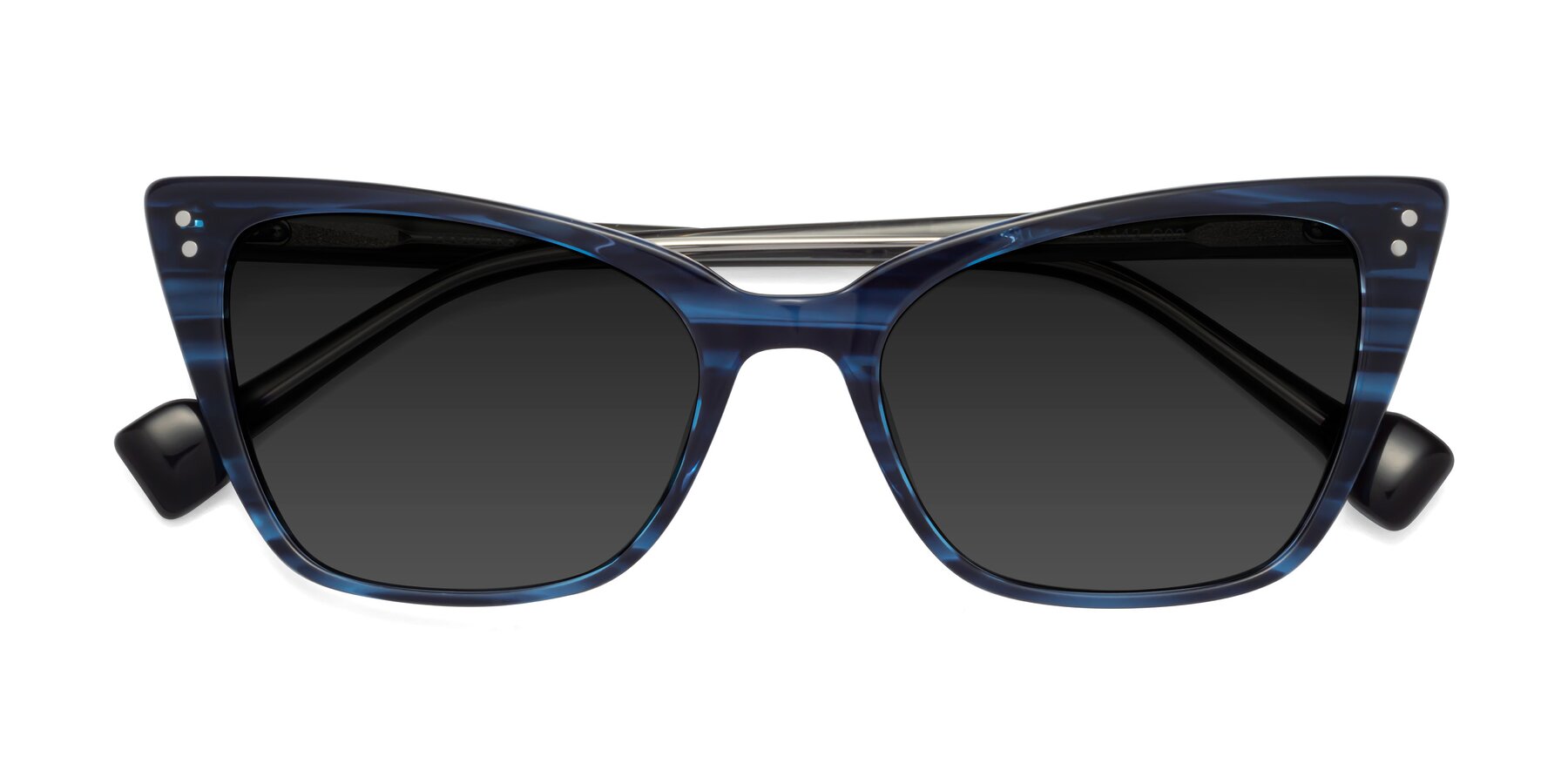 Folded Front of 1491 in Stripe Blue with Gray Polarized TAC Lenses