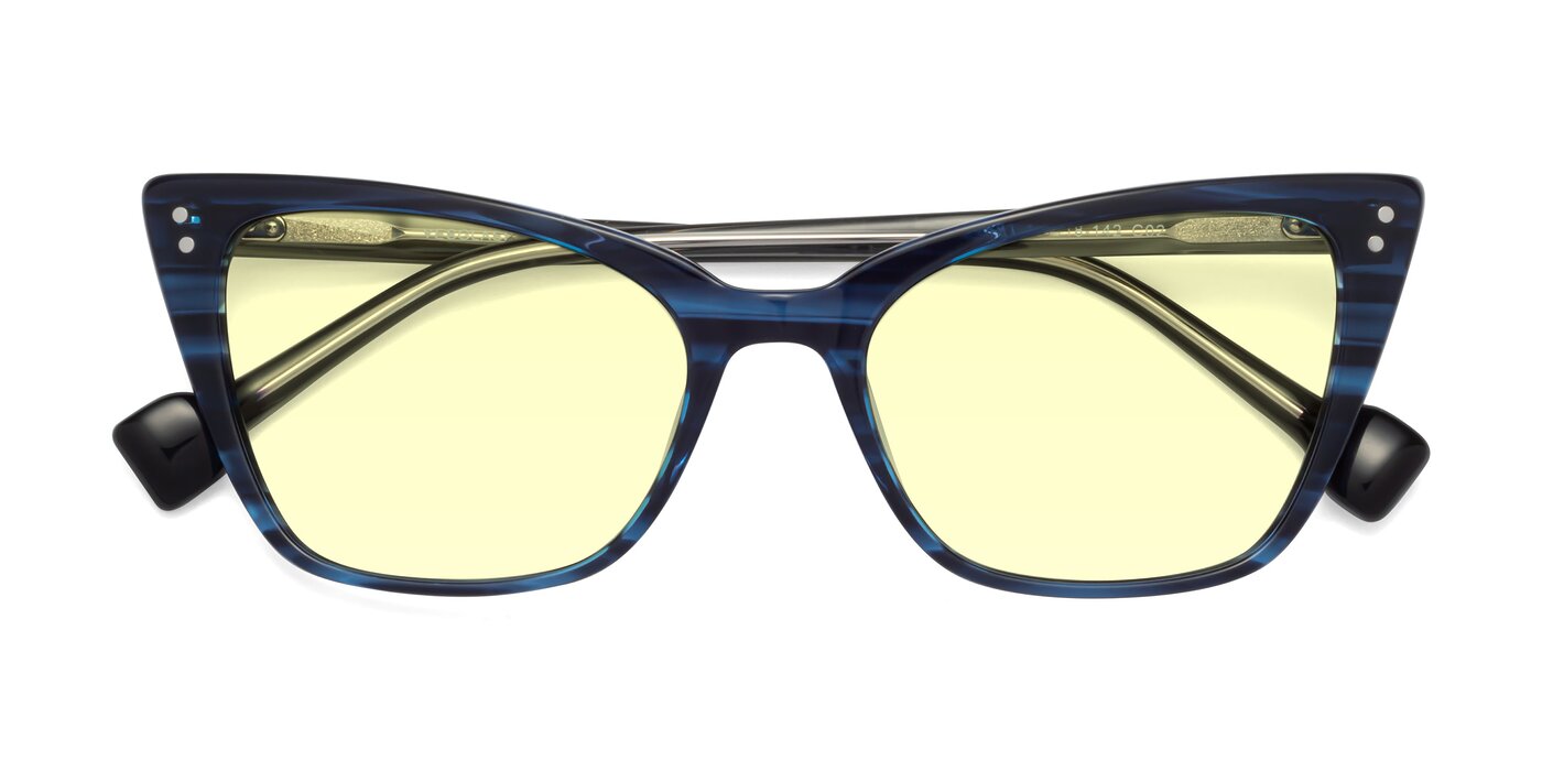 1491 - Stripe Blue Tinted Sunglasses