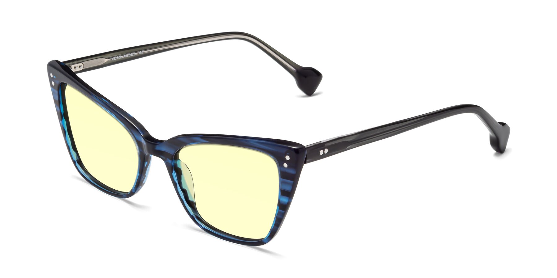 Angle of 1491 in Stripe Blue with Light Yellow Tinted Lenses